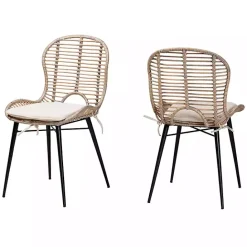 Online Kirklands Home Graywash Rattan Brenna Dining Chairs, Set of 2