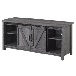 Hot Kirklands Home wash Russ Barn Door Media Cabinet Gray