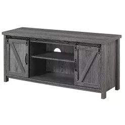 Hot Kirklands Home wash Russ Barn Door Media Cabinet Gray