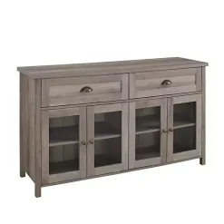 Kirklands Home wash Rustic Glass Front Sideboard Gray