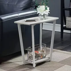 Kirklands Home Graywash Joanne Accent Table White