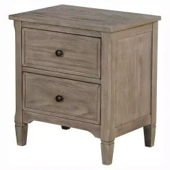 Sale Kirklands Home Graywash Wood 2-Drawer Lyla Nightstand Brown