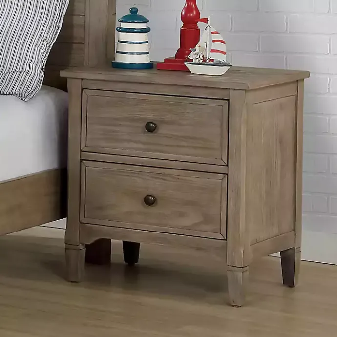 Sale Kirklands Home Graywash Wood 2-Drawer Lyla Nightstand Brown