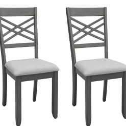 Hot Kirklands Home Graywash Wood X-Back Dining Chairs, Set of 2 White