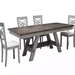 Hot Kirklands Home Graywash Wood X-Back Dining Chairs, Set of 2 White