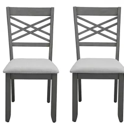 Hot Kirklands Home Graywash Wood X-Back Dining Chairs, Set of 2 White