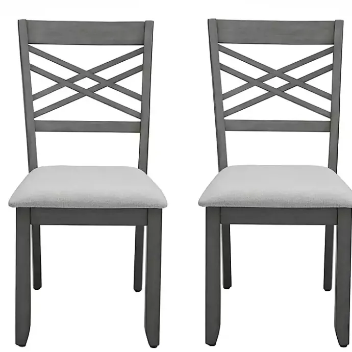 Hot Kirklands Home Graywash Wood X-Back Dining Chairs, Set of 2 White