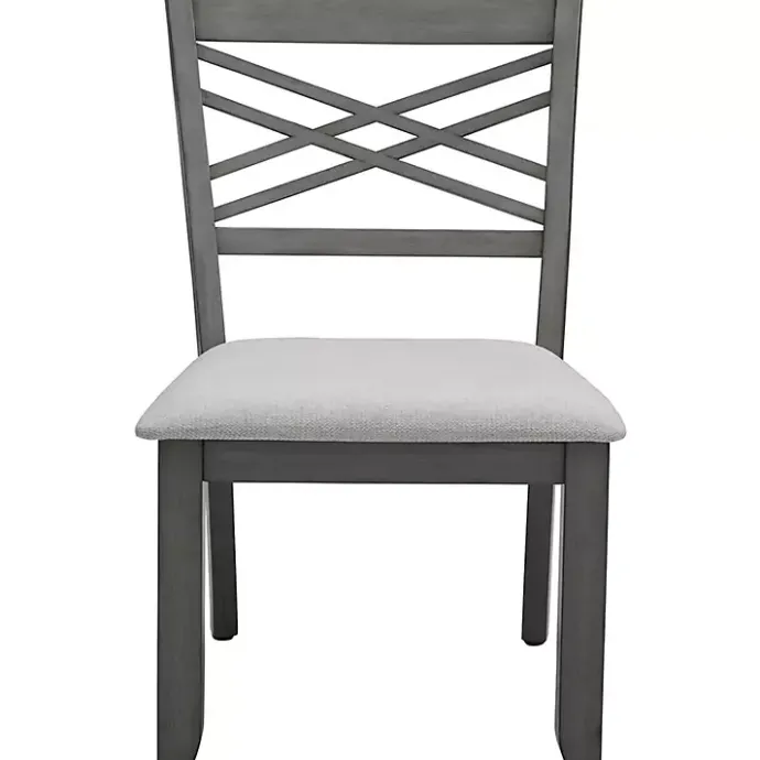 Hot Kirklands Home Graywash Wood X-Back Dining Chairs, Set of 2 White