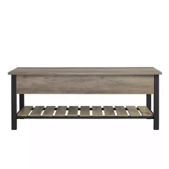 New Kirklands Home washed Lift-Top Storage Bench Gray
