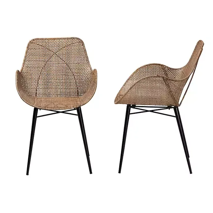 Outlet Kirklands Home Graywashed Metal Flared Dining Chairs, Set of 2 Brown