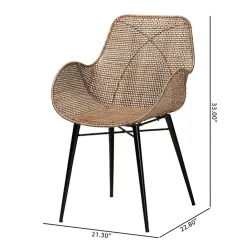 Outlet Kirklands Home Graywashed Metal Flared Dining Chairs, Set of 2 Brown