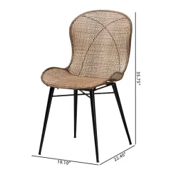 Sale Kirklands Home Graywashed Rattan Dining Chairs, Set of 2 Brown