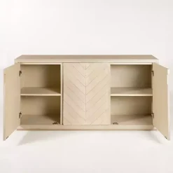 Online Kirklands Home Graywashed Wood Herringbone Sideboard