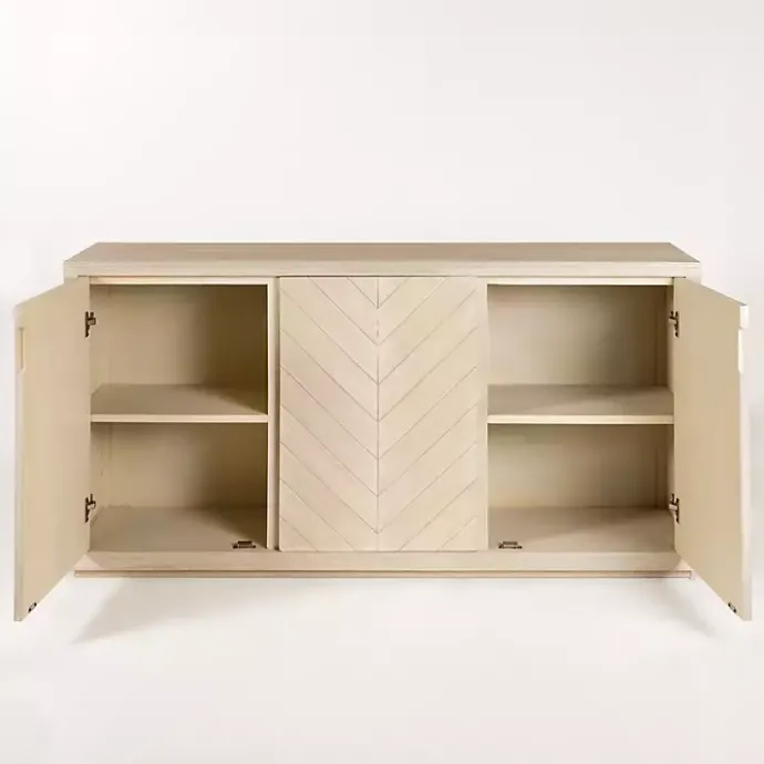 Online Kirklands Home Graywashed Wood Herringbone Sideboard