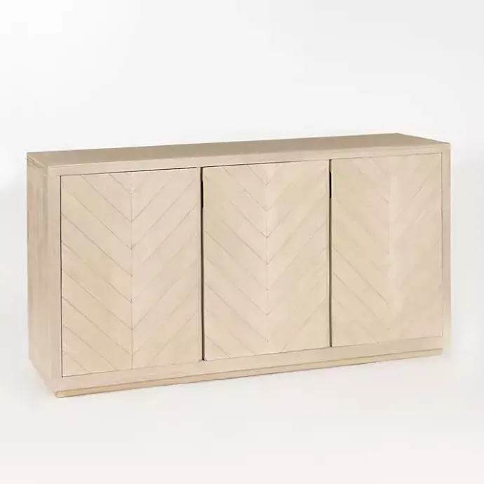 Online Kirklands Home Graywashed Wood Herringbone Sideboard