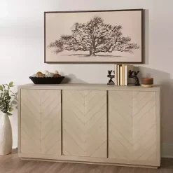 Online Kirklands Home Graywashed Wood Herringbone Sideboard