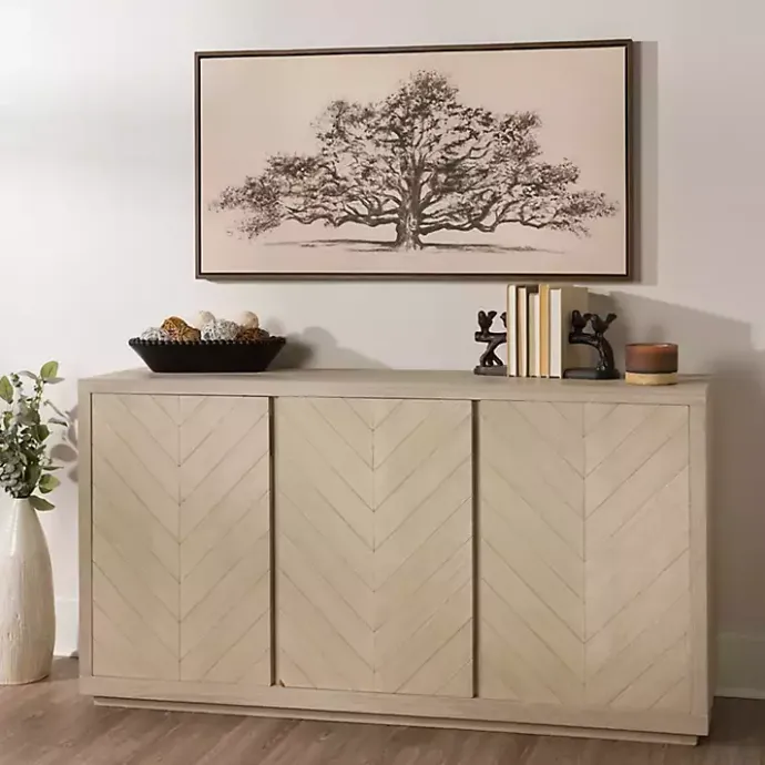 Online Kirklands Home Graywashed Wood Herringbone Sideboard