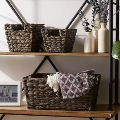 Hot Kirklands Home Graywashed Woven Water Hyacinth Baskets, Set of 3