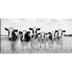 Sale Kirklands Home Grazing Cow Monochrome Canvas Art Print, 35x17 in.