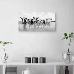 Sale Kirklands Home Grazing Cow Monochrome Canvas Art Print, 35x17 in.