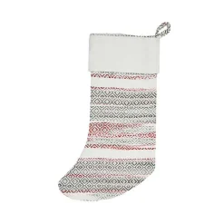 Clearance Kirklands Home Green & Red Patterned Stripe II Stocking