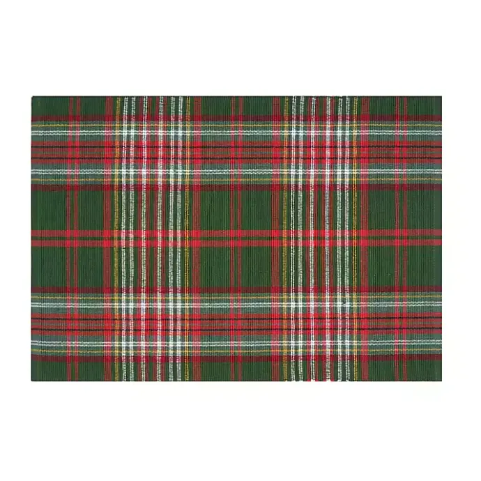 Sale Kirklands Home Green and Red Axel Plaid Placemats, Set of 6