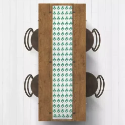 Sale Kirklands Home Green and White Clover Grid Table Runner, 72 in.