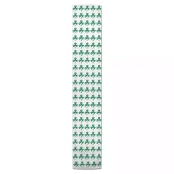 Sale Kirklands Home Green and White Clover Grid Table Runner, 72 in.