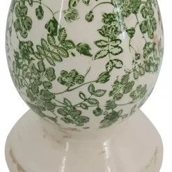 Discount Kirklands Home Green and White Floral Candle Holder, 12.5 in.