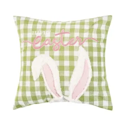Best Kirklands Home Green and White Gingham Bunny Ears Pillow
