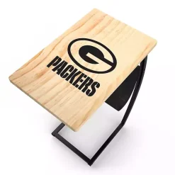 New Kirklands Home Green Bay Packers Wood C-Table Tan