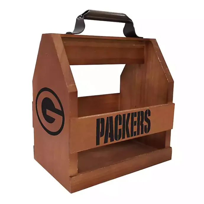 Clearance Kirklands Home Green Bay Packers Wooden Condiment Caddy Brown