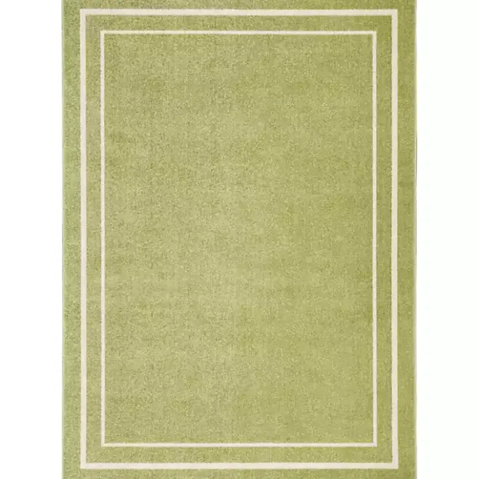 Best Kirklands Home Green Bordered Indoor/Outdoor Area Rug, 5x7