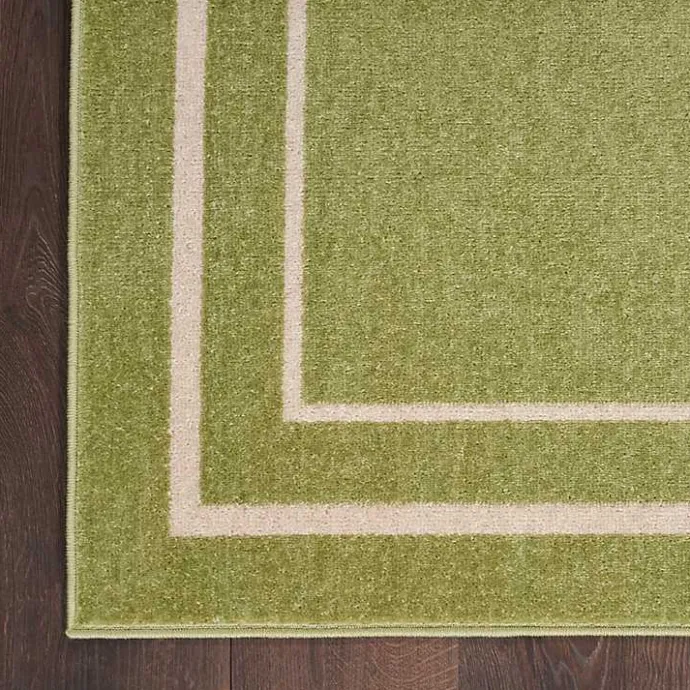 Best Kirklands Home Green Bordered Indoor/Outdoor Area Rug, 5x7