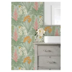 Clearance Kirklands Home Botanical Villa Peel & Stick Wallpaper Green