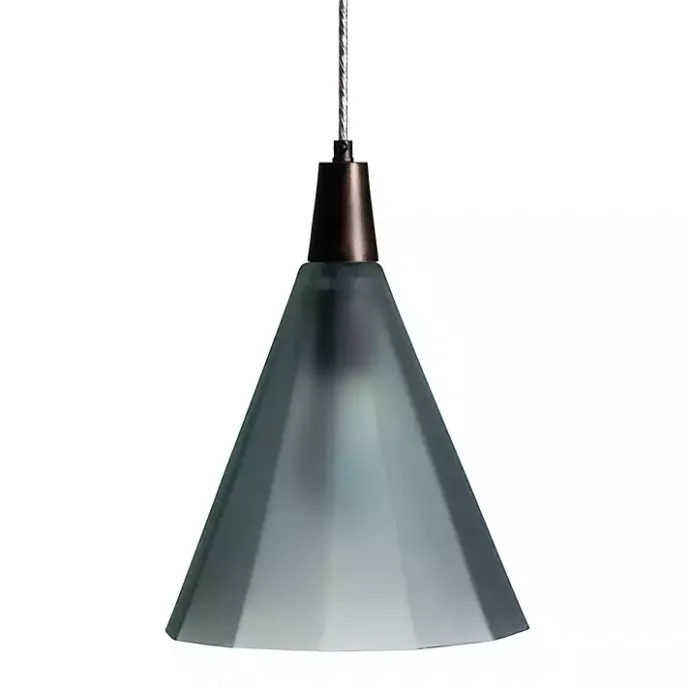 Online Kirklands Home Bronze Glass Ombre Wide Taper Pendant Lamp Green