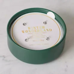 Kirklands Home Ceramic Winter Wonderland 4-Wick Jar Candle Green