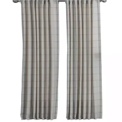 Discount Kirklands Home Green Checkered Single Curtain Panel, 84 in.