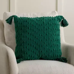 Best Kirklands Home Chenille Swiss Dot Pillow, 22 in. Green