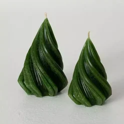 Outlet Kirklands Home Christmas Tree Kitira Candles, Set of 2 Green