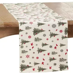 Sale Kirklands Home Green Christmas Trees and Snowflakes Table Runner