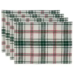 Sale Kirklands Home Green Classic Plaid Placemats, Set of 4