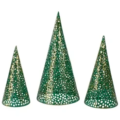Best Kirklands Home Cut-Out Cone Tabletop Trees, Set of 3 Green