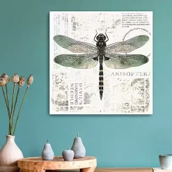 Outlet Kirklands Home Green Dragonfly Canvas Art Print