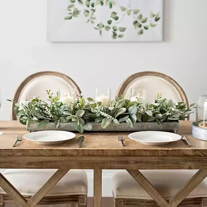 Clearance Kirklands Home Green Eucalyptus Galvanized Centerpiece