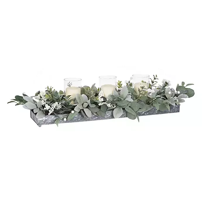 Clearance Kirklands Home Green Eucalyptus Galvanized Centerpiece