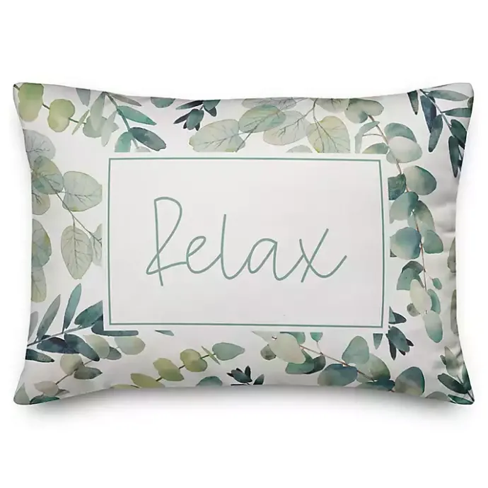 Clearance Kirklands Home Eucalyptus Relax Outdoor Pillow Green