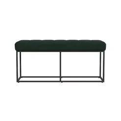 Clearance Kirklands Home Faux Suede Upholstered Metal Frame Bench Green