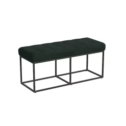 Clearance Kirklands Home Faux Suede Upholstered Metal Frame Bench Green