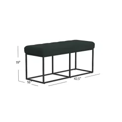 Clearance Kirklands Home Faux Suede Upholstered Metal Frame Bench Green